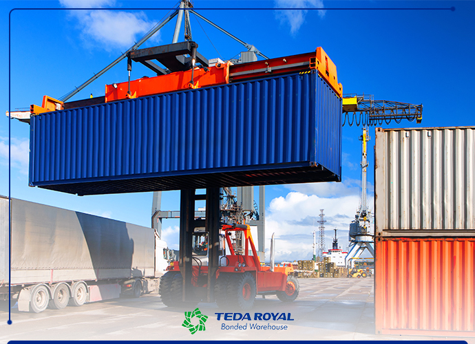 Container Loading and Unloading: Secure Cargo Transport | TEDA Royal image.